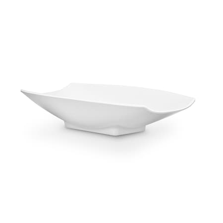 Bon Chef Melamine Curves Bowl - All White 16" X 9" X 3 1/2" 2 Qt(64 Oz) 53704White